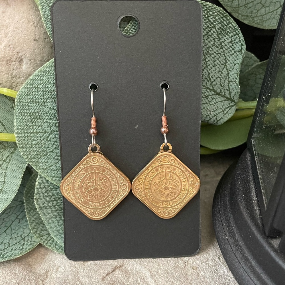 Handmade coin earrings